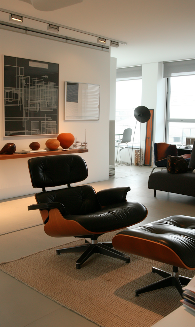 Elegant Modern Interior with Eames Lounge Chair