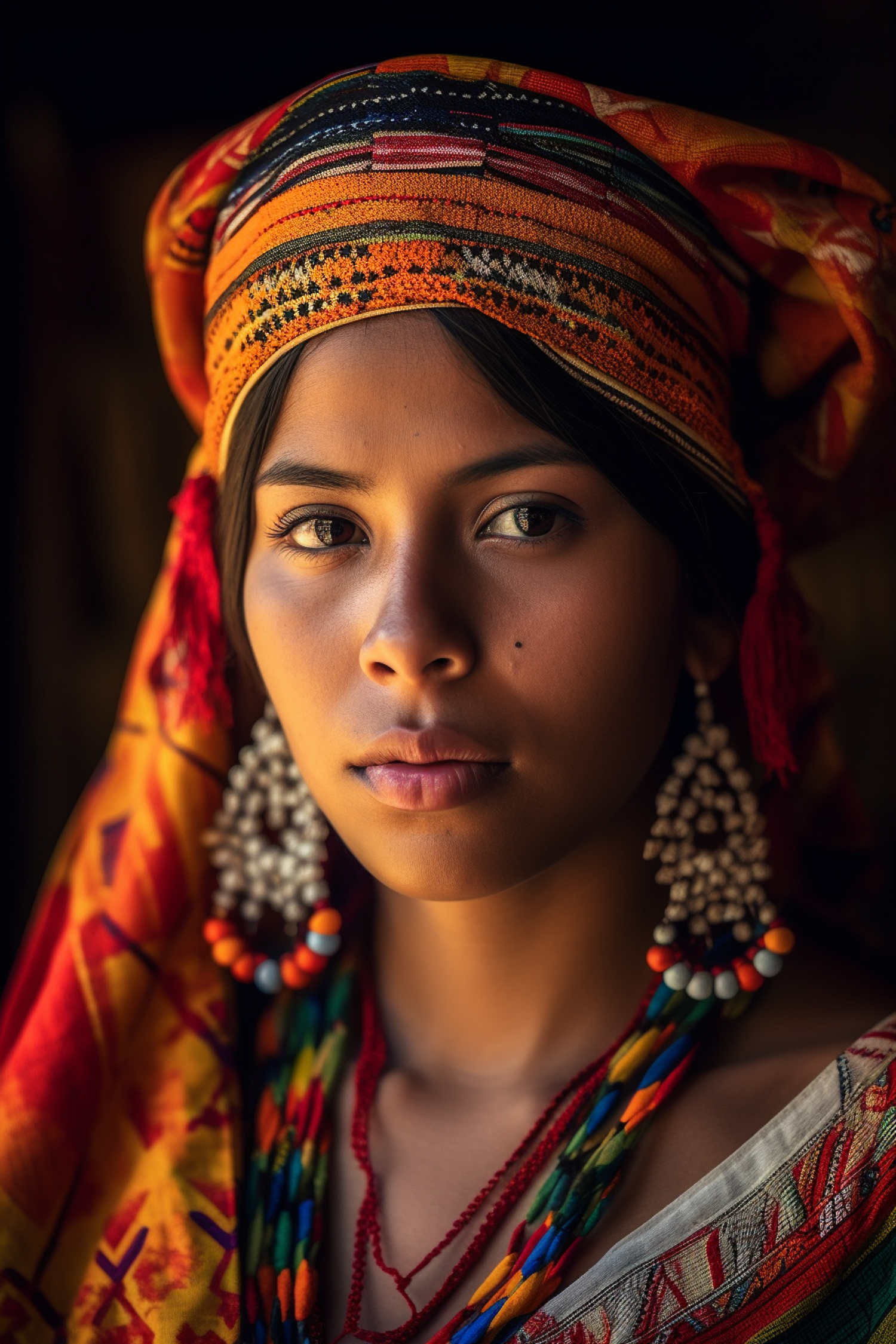 Serene Cultural Portrait of Woman 