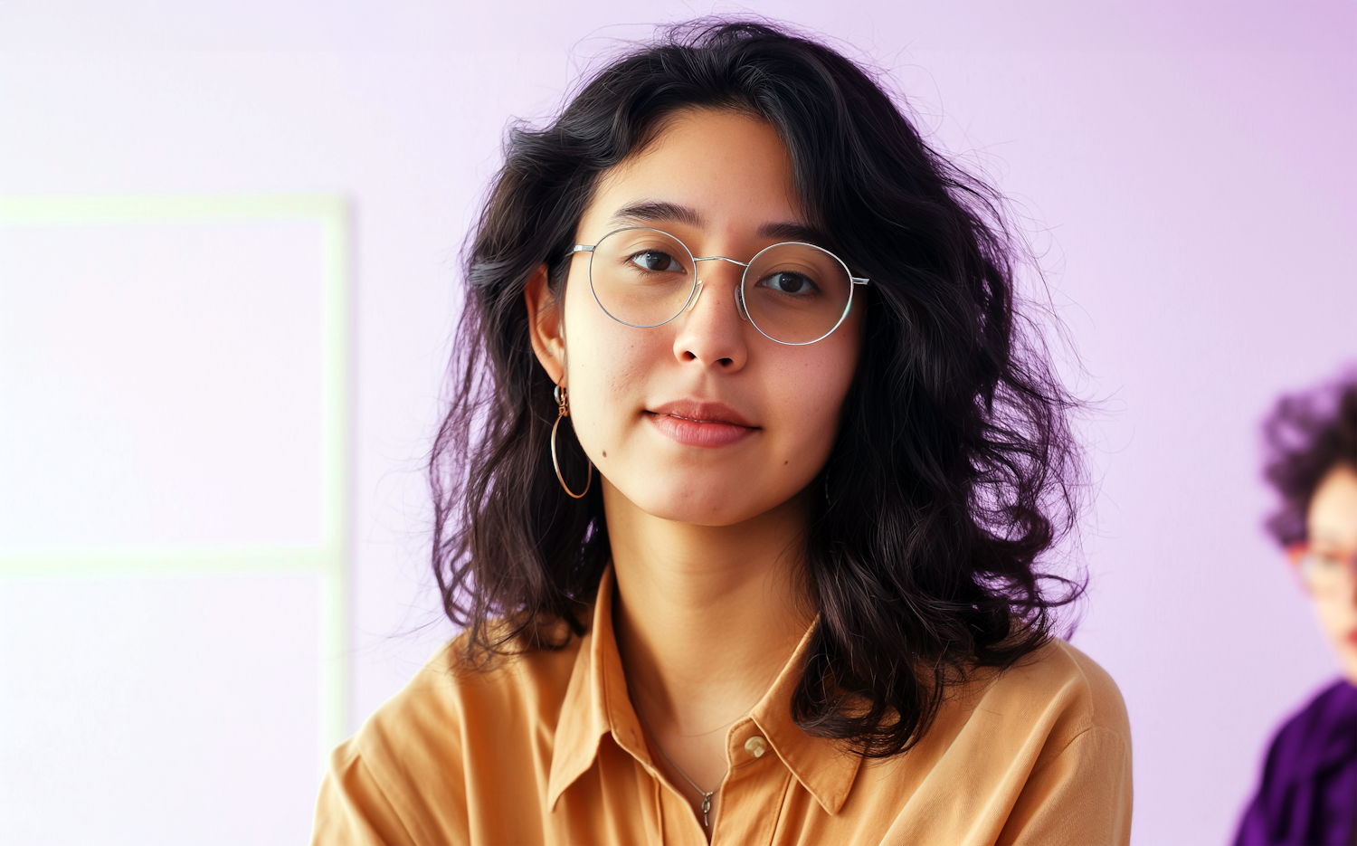 Portrait of a Stylish Woman with Glasses