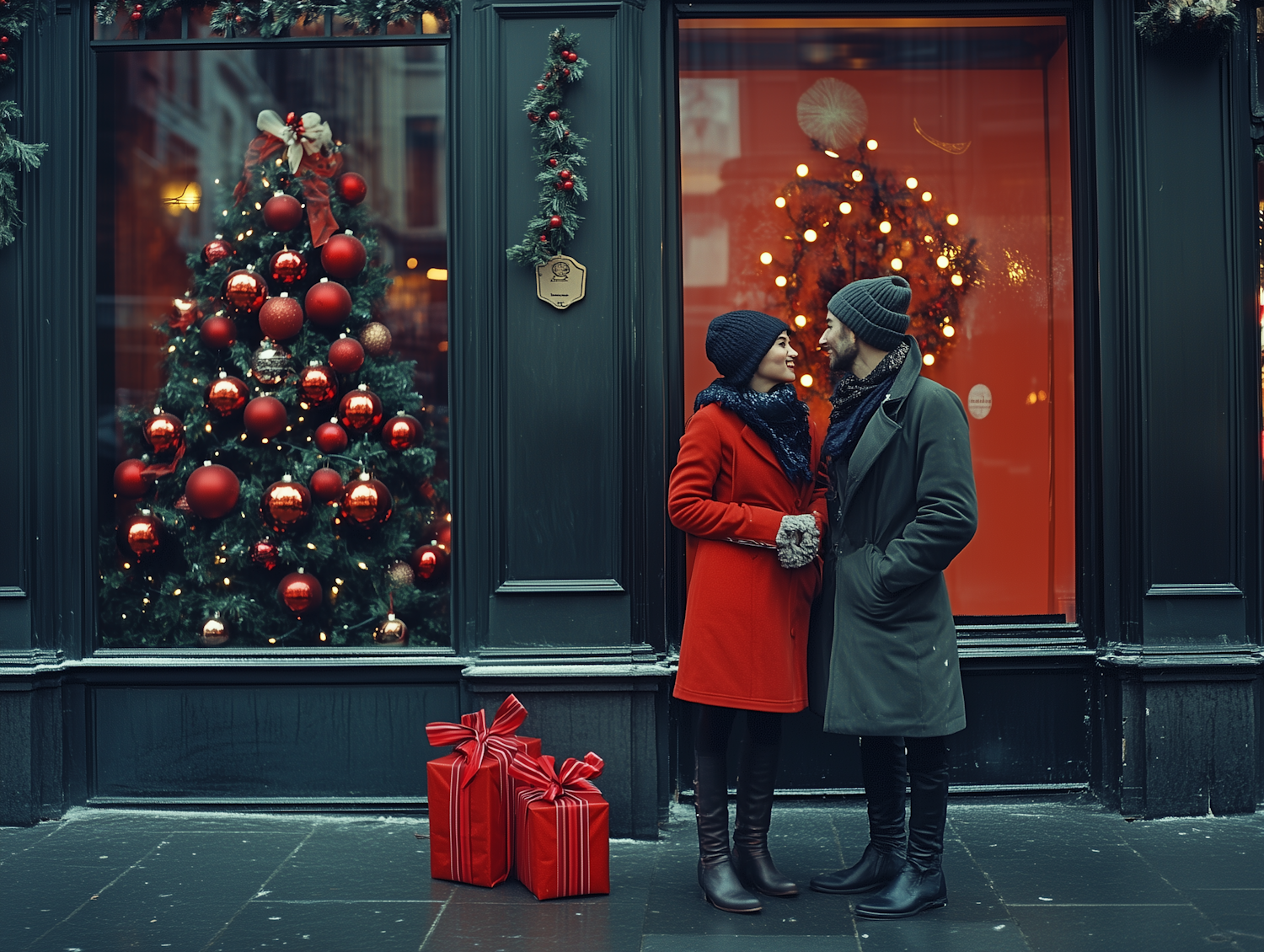 Festive Shop Window Scene