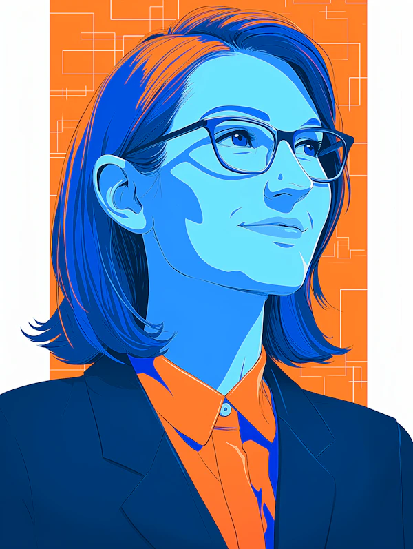 Blue Woman Illustration