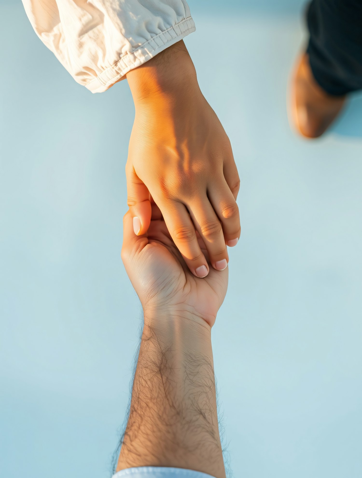 Hands Clasped in Support