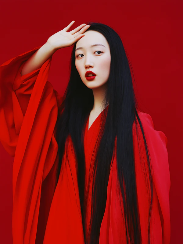 Elegant Woman in Red