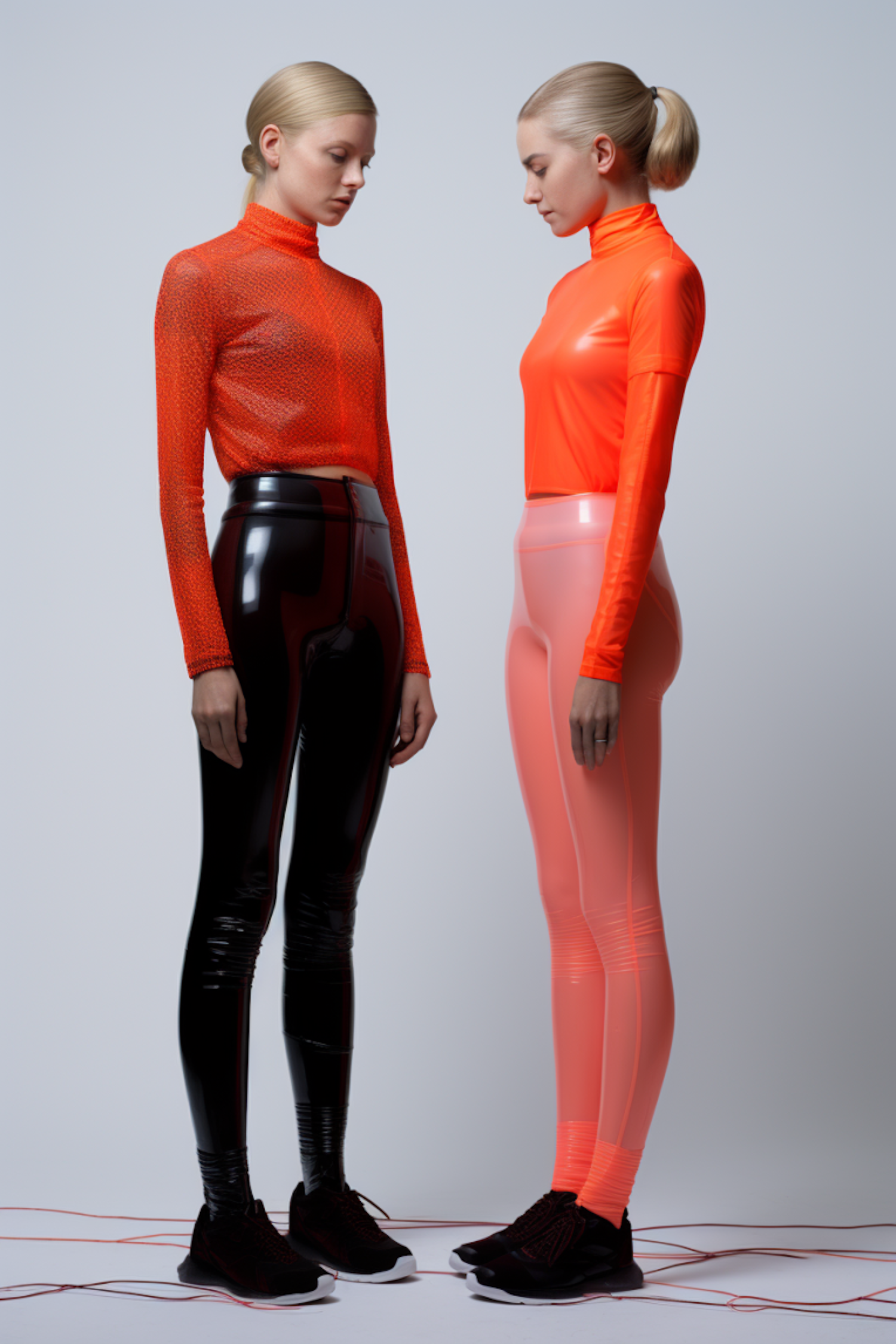 Symmetrical Vogue: Futuristic Fashion Standoff