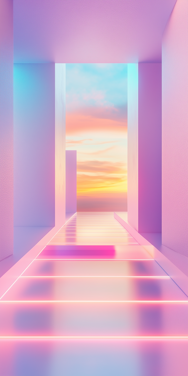 Futuristic Pastel Corridor