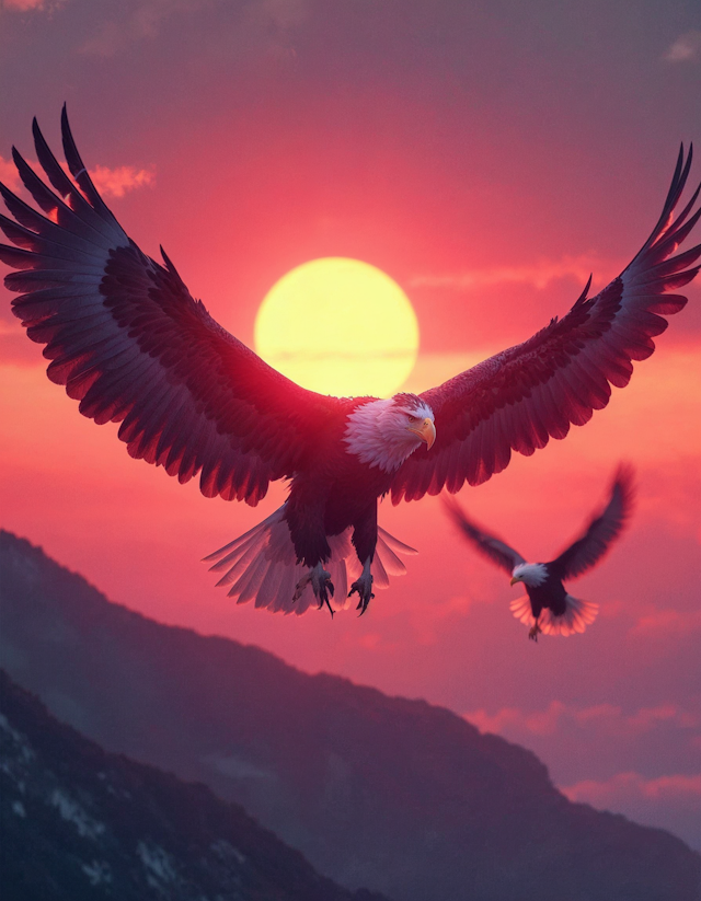 Eagles at Sunset