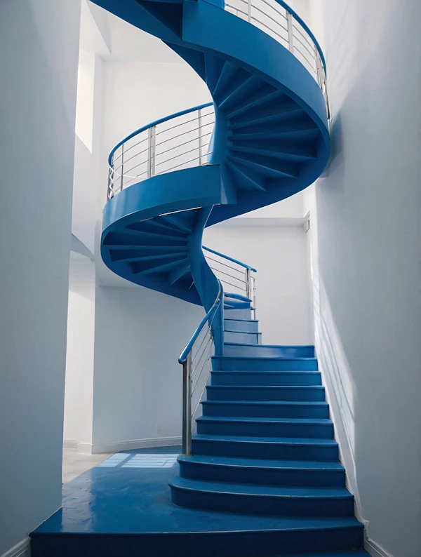Blue Spiral Staircase