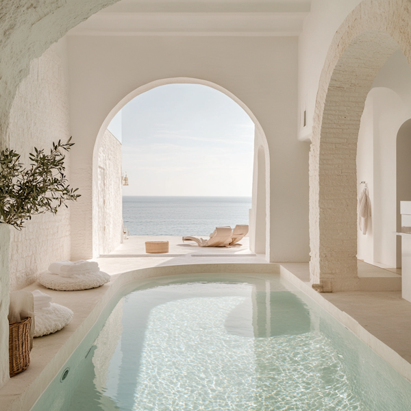 Serene Indoor Pool with Ocean View