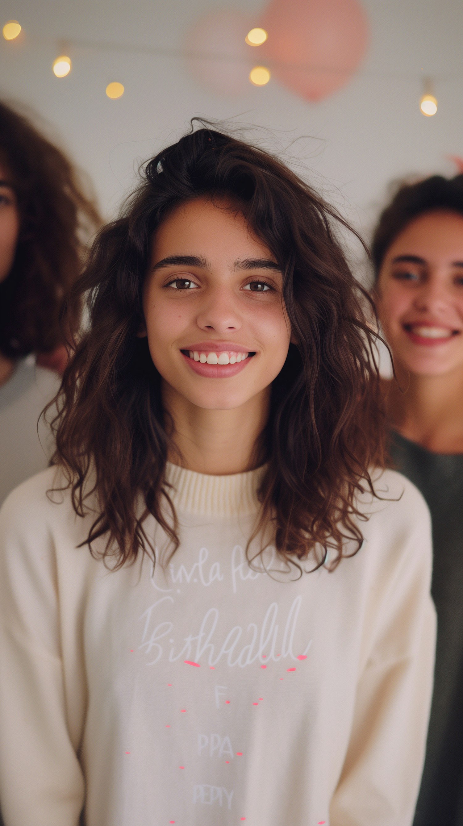 Cheerful Woman with Friends