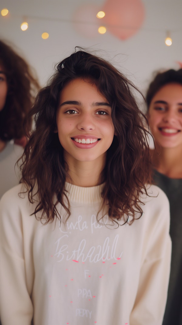 Cheerful Woman with Friends