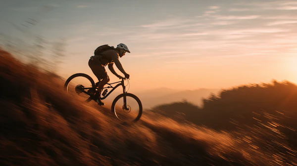 Cyclist at Sunset