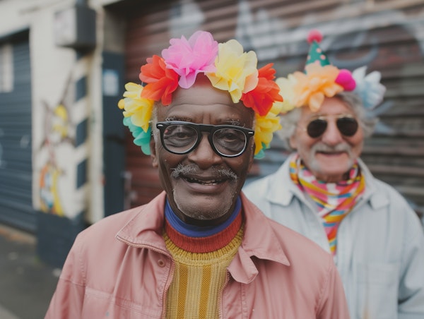 Elderly Men Celebrating