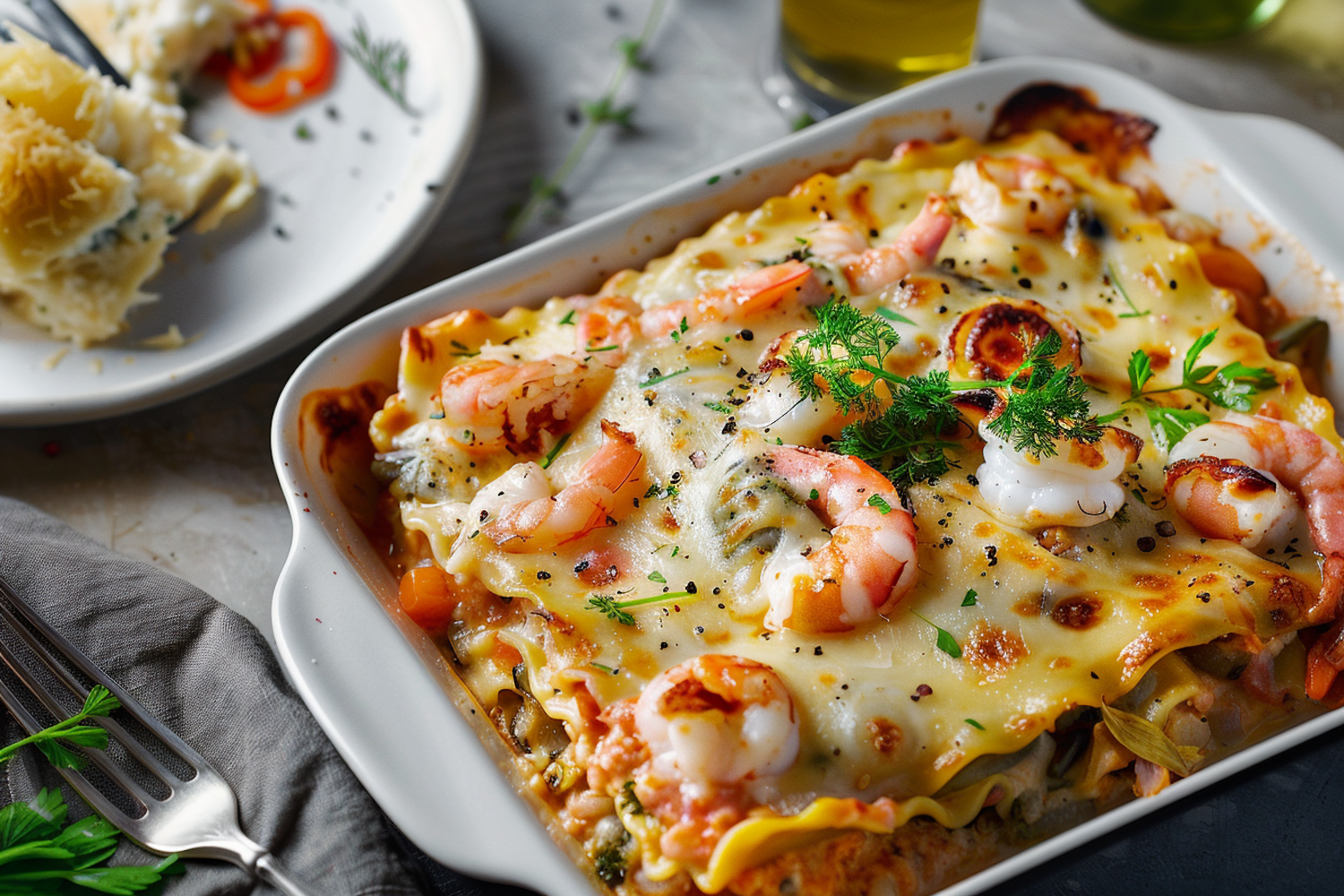 Colorful Seafood Lasagna