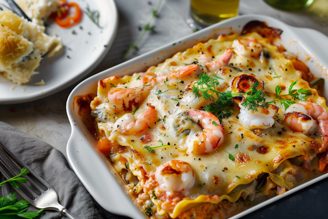 Colorful Seafood Lasagna