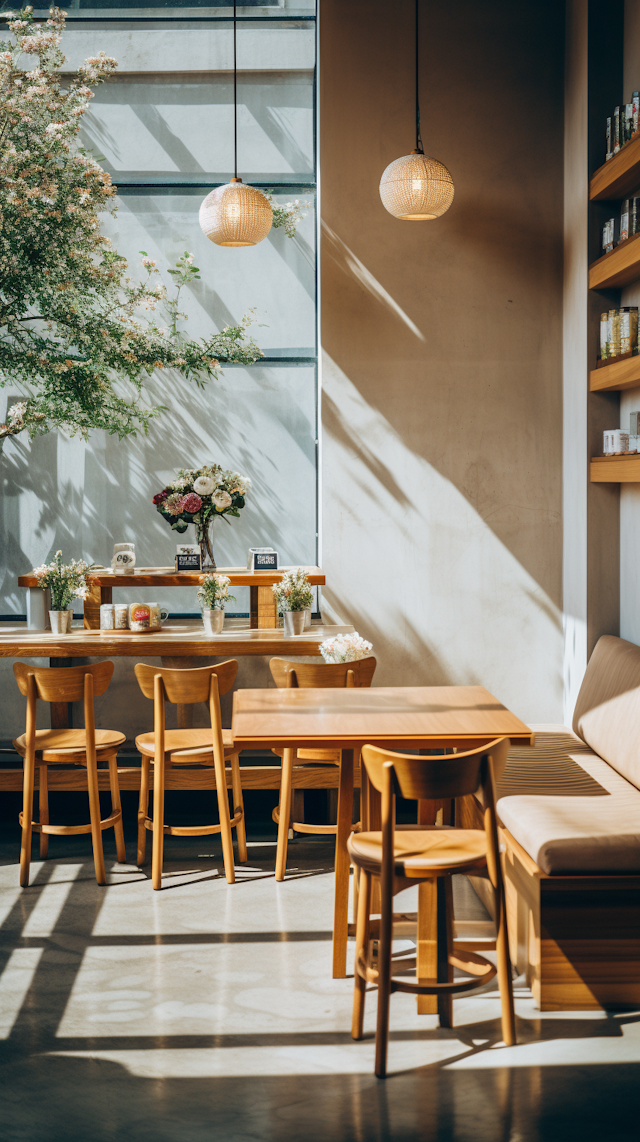 Sunlit Scandinavian Serenity Café