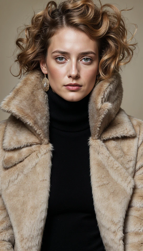 Elegant Woman in Fur Coat