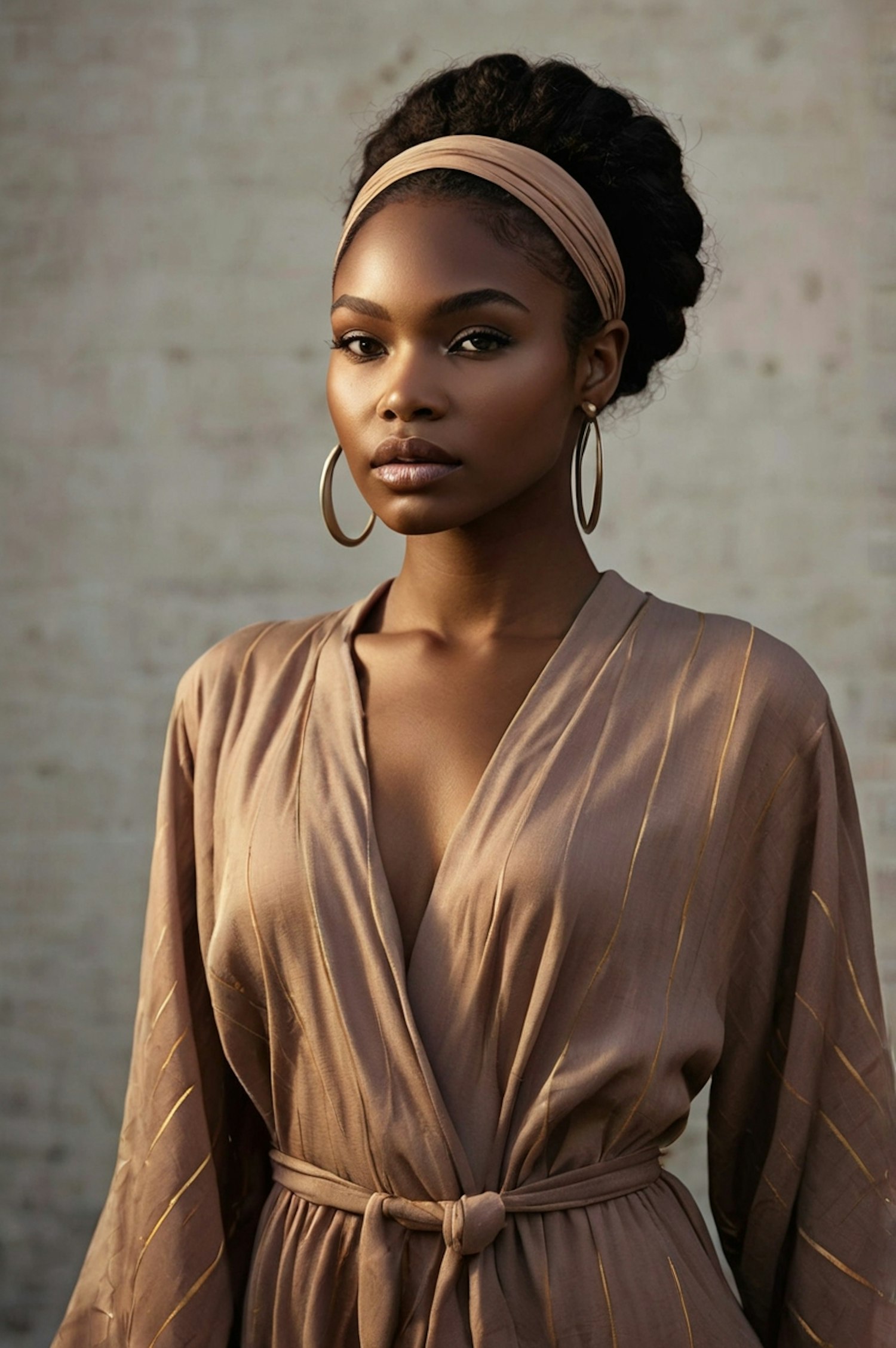 Serene Woman in Elegant Robe