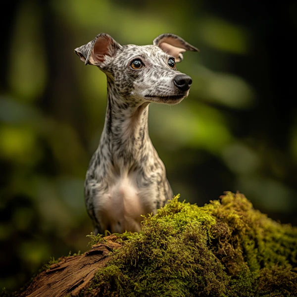 Dappled Dog in Forest