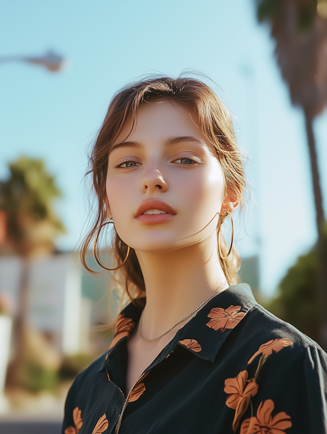 Portrait of a Young Woman in Nature