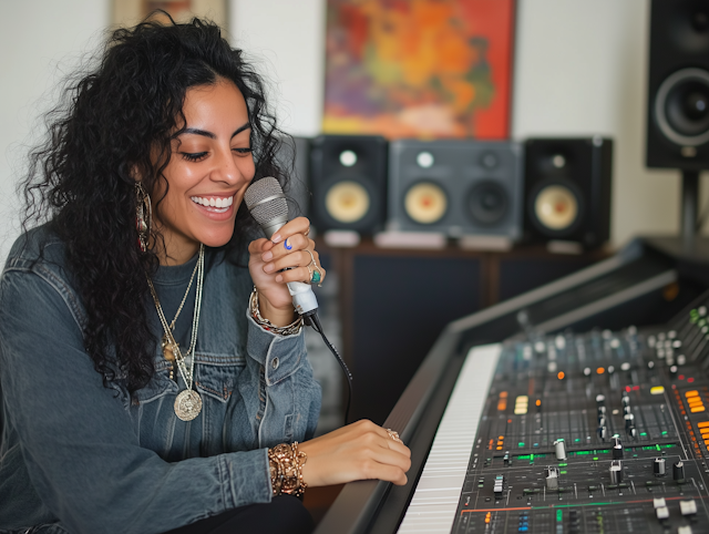 Woman in Music Studio