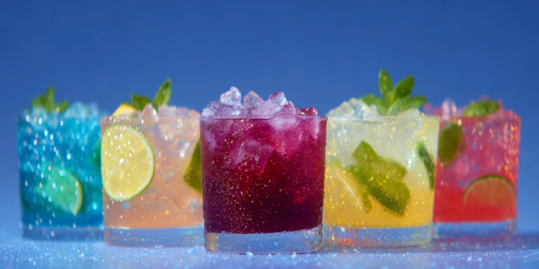 Colorful Beverages Display