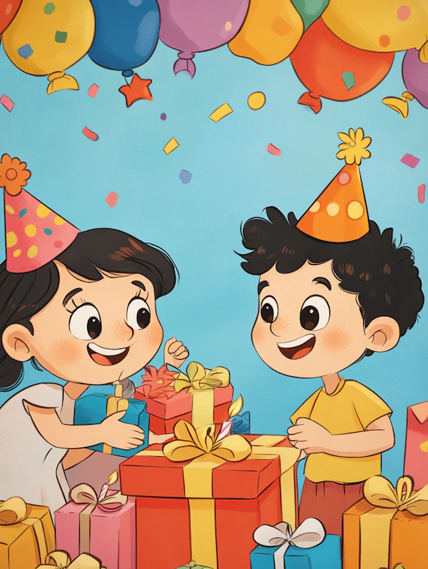 Children Exchanging Gifts