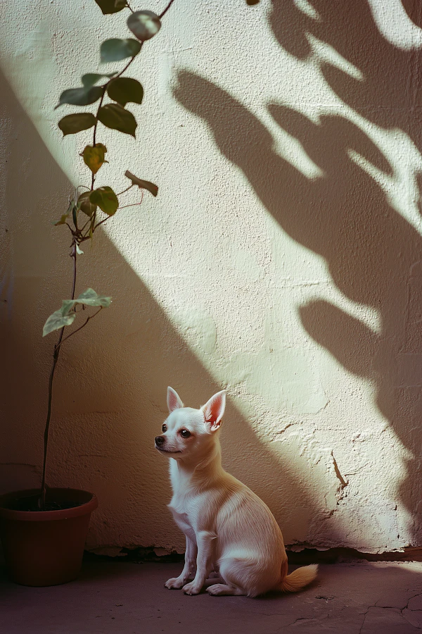 Chihuahua and Plant