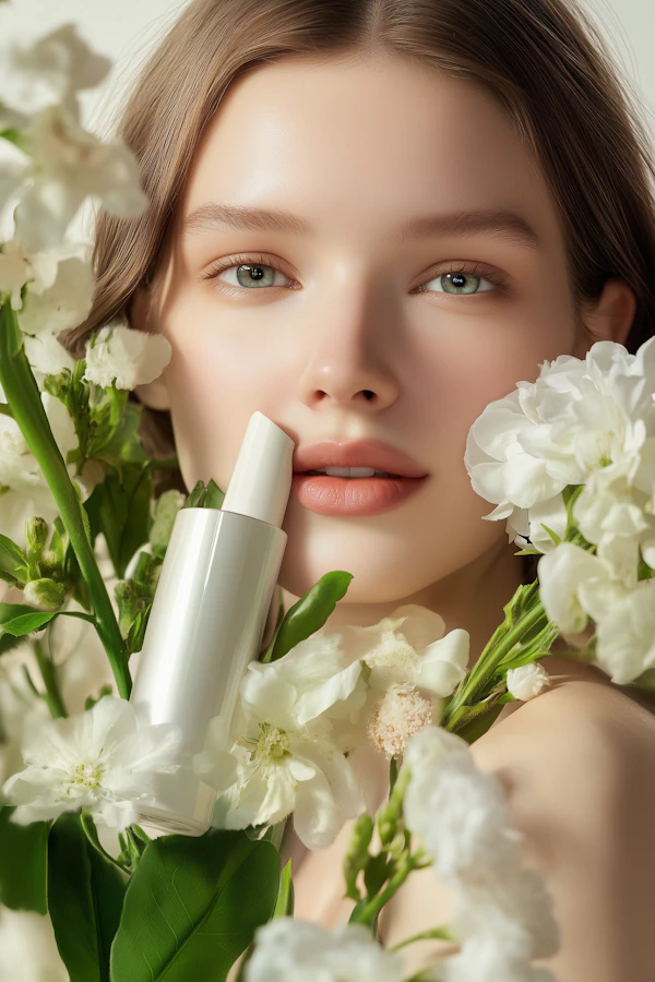 Serene Beauty with White Flowers