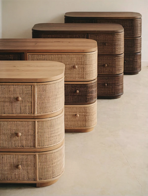 Wooden Rattan Dressers
