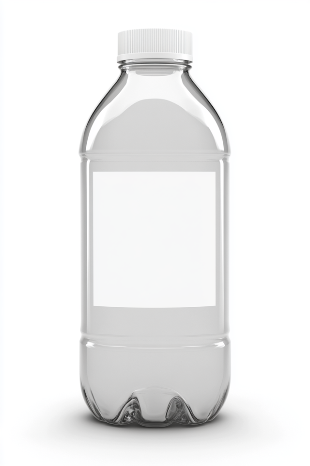 Clear Plastic Bottle with White Cap