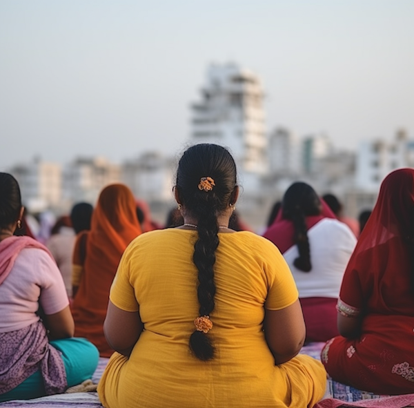 Cultural Urban Gathering in Warm Tones