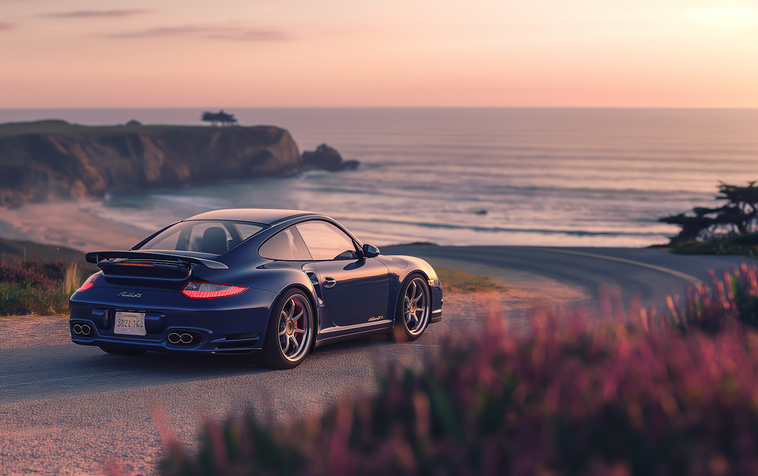 Porsche 911 Turbo at Sunset