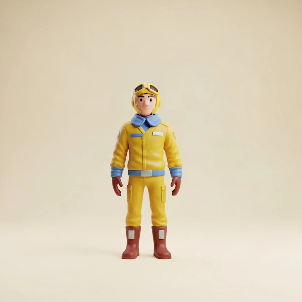 Cartoon Pilot Figure