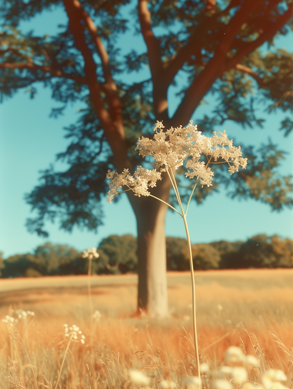 Serene Nature Scene with Wildflower