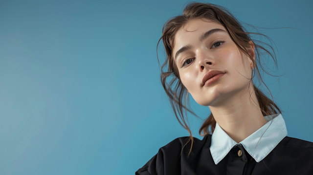 Serene Young Woman with Natural Makeup