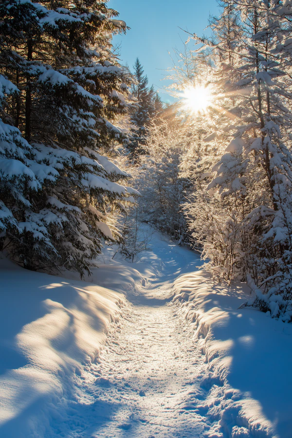 Serene Winter Forest Path