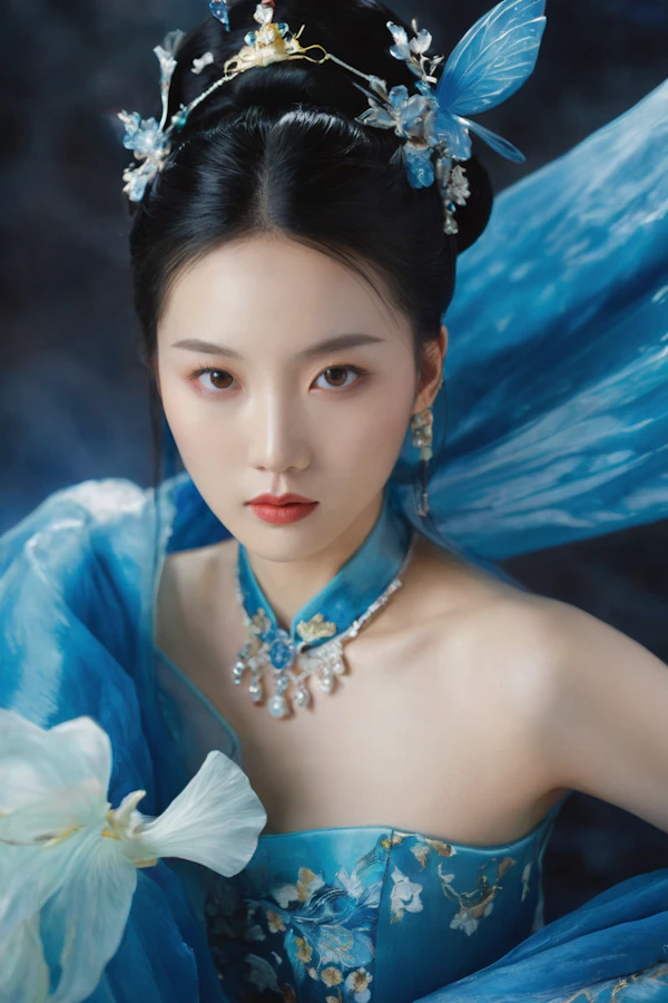 Elegant Portrait with Blue