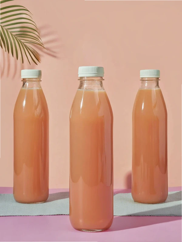 Peach Bottles on Pink