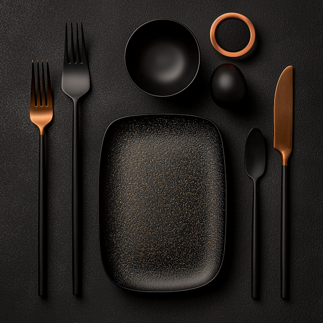 Elegant Tableware Flat Lay