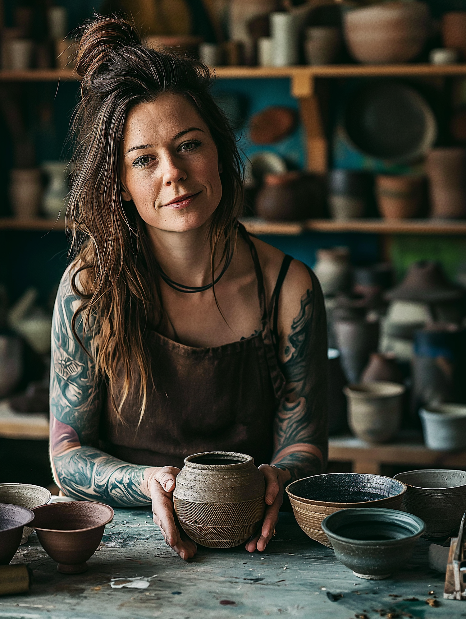 Artisan's Muse: The Potter at Her Wheel