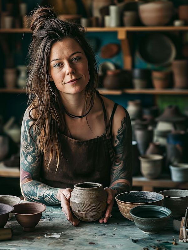 Artisan's Muse: The Potter at Her Wheel