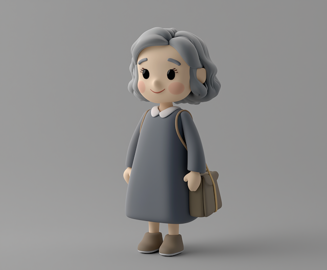 Friendly Elderly Woman 3D Character