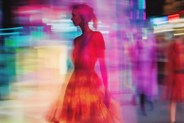 Woman in Neon Motion