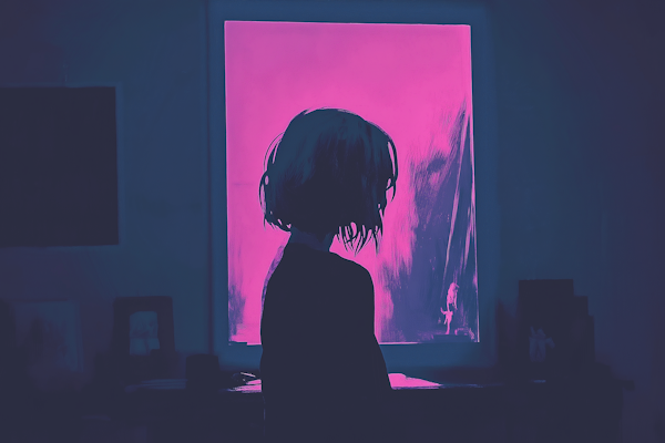 Silhouette in Pink Light