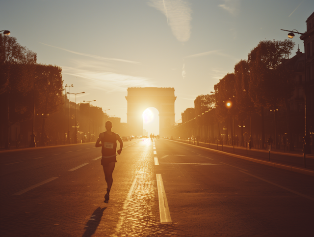 Sunrise Run at the Arc de Triomphe