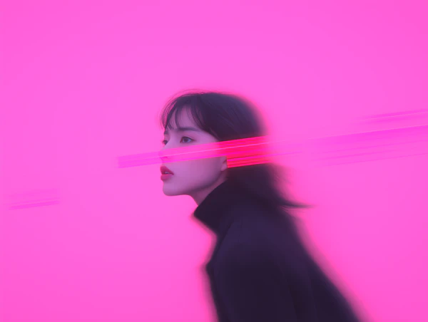 Futuristic Portrait with Neon Light