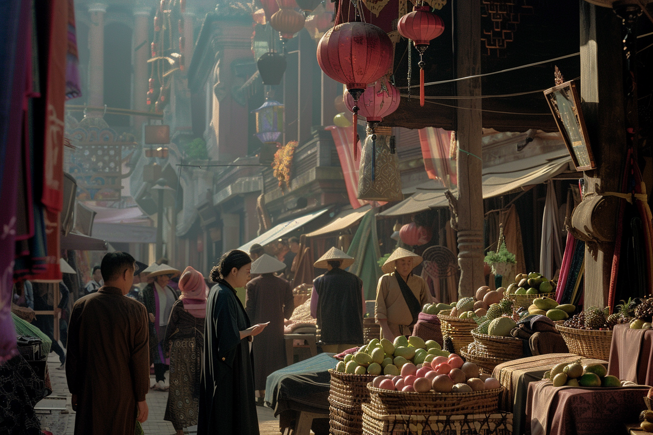 Bustling Market Scene Photo on Lummi.