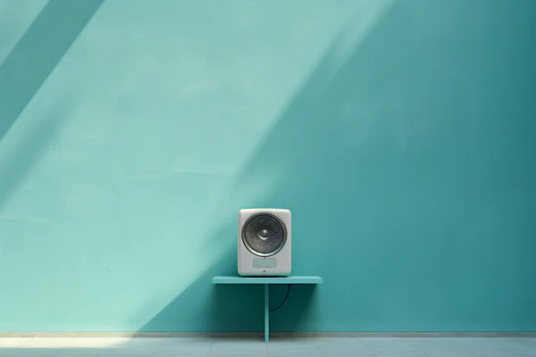 Serene Teal Haven with Modern Air Purifier