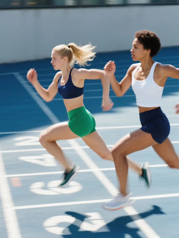 Athletes Sprinting