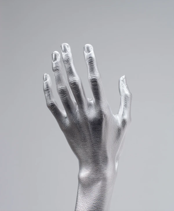 Silver Painted Hand